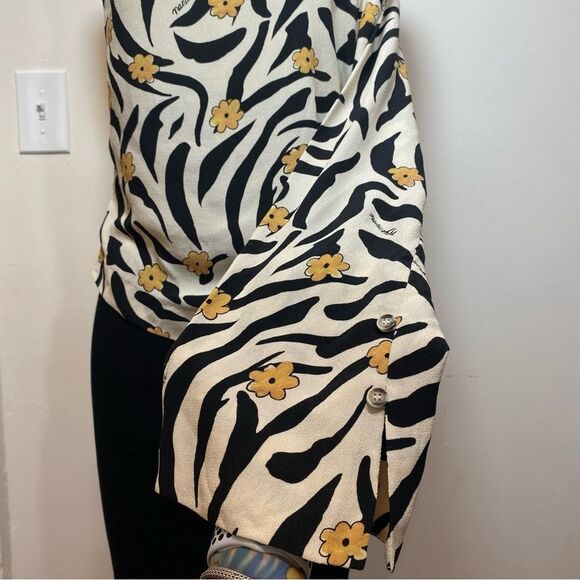 Nanushka Black and Cream Floral Blouse - Picture 9 of 16